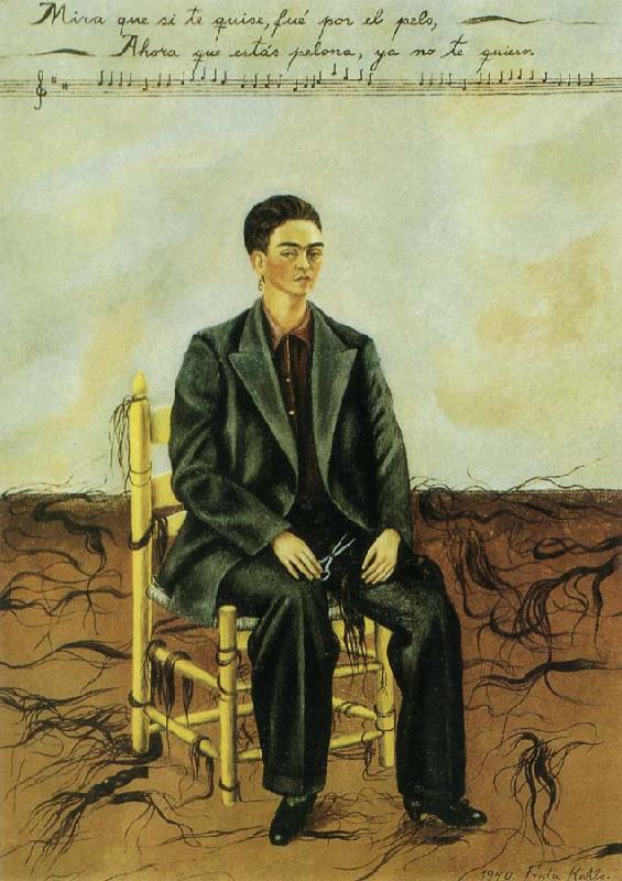 Frida Kahlo The Self-Portrait of short hair oil painting image